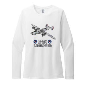 WW2 Aviation B24 Liberator American Heavy Bomber Gift Womens CVC Long Sleeve Shirt