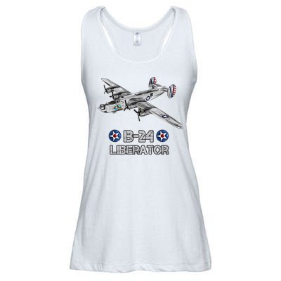 WW2 Aviation B24 Liberator American Heavy Bomber Gift Ladies Essential Flowy Tank