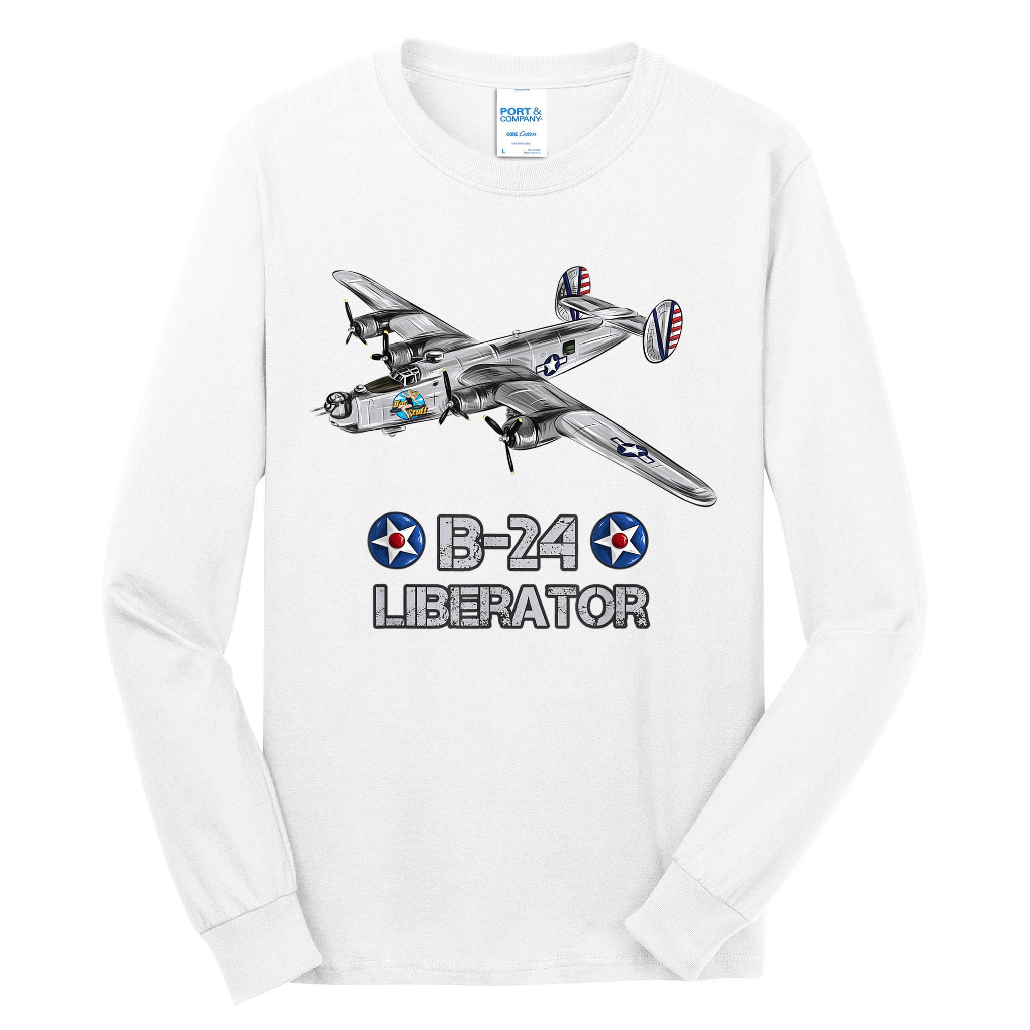 WW2 Aviation B24 Liberator American Heavy Bomber Gift Tall Long Sleeve T-Shirt