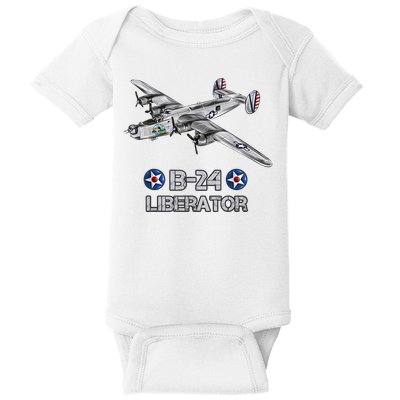 WW2 Aviation B24 Liberator American Heavy Bomber Gift Baby Bodysuit