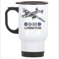 WW2 Aviation B24 Liberator American Heavy Bomber Gift Stainless Steel Travel Mug