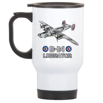 WW2 Aviation B24 Liberator American Heavy Bomber Gift Stainless Steel Travel Mug