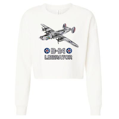 WW2 Aviation B24 Liberator American Heavy Bomber Gift Cropped Pullover Crew