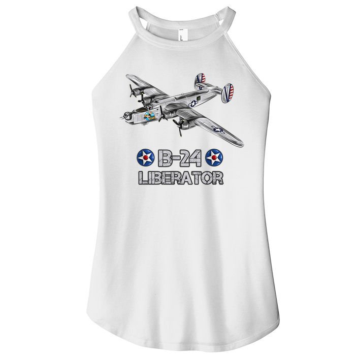 WW2 Aviation B24 Liberator American Heavy Bomber Gift Women's Perfect Tri Rocker Tank