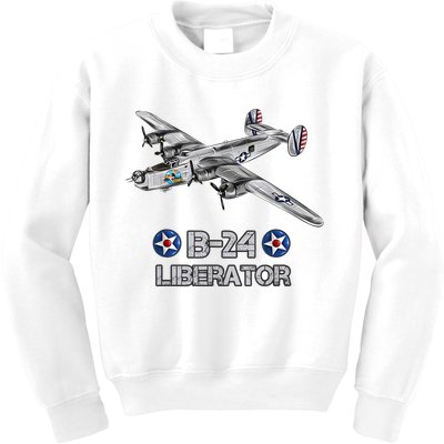 WW2 Aviation B24 Liberator American Heavy Bomber Gift Kids Sweatshirt