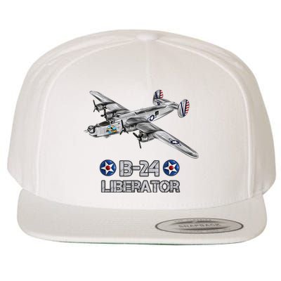 WW2 Aviation B24 Liberator American Heavy Bomber Gift Wool Snapback Cap