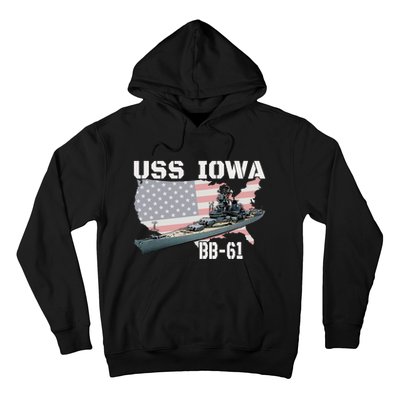 WW2 American Battleship USS Iowa Warship BB 61 Veterans Hoodie