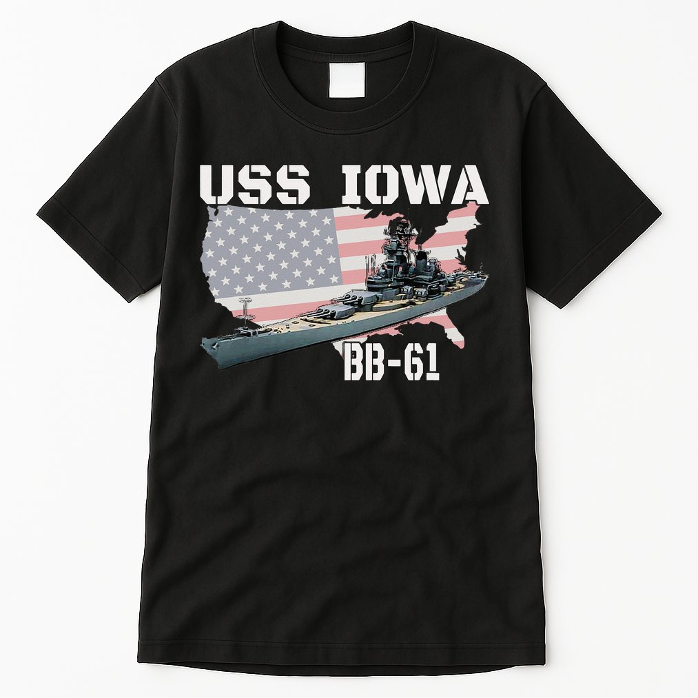 WW2 American Battleship USS Iowa Warship BB 61 Veterans Tall T-Shirt