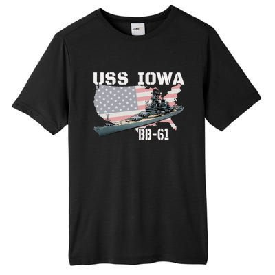 WW2 American Battleship USS Iowa Warship BB 61 Veterans Tall Fusion ChromaSoft Performance T-Shirt