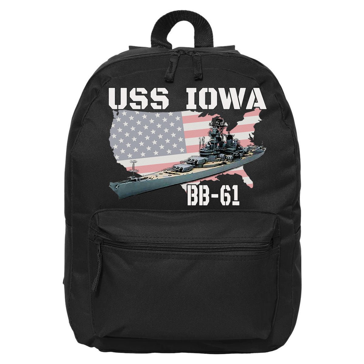 WW2 American Battleship USS Iowa Warship BB 61 Veterans 16 in Basic Backpack