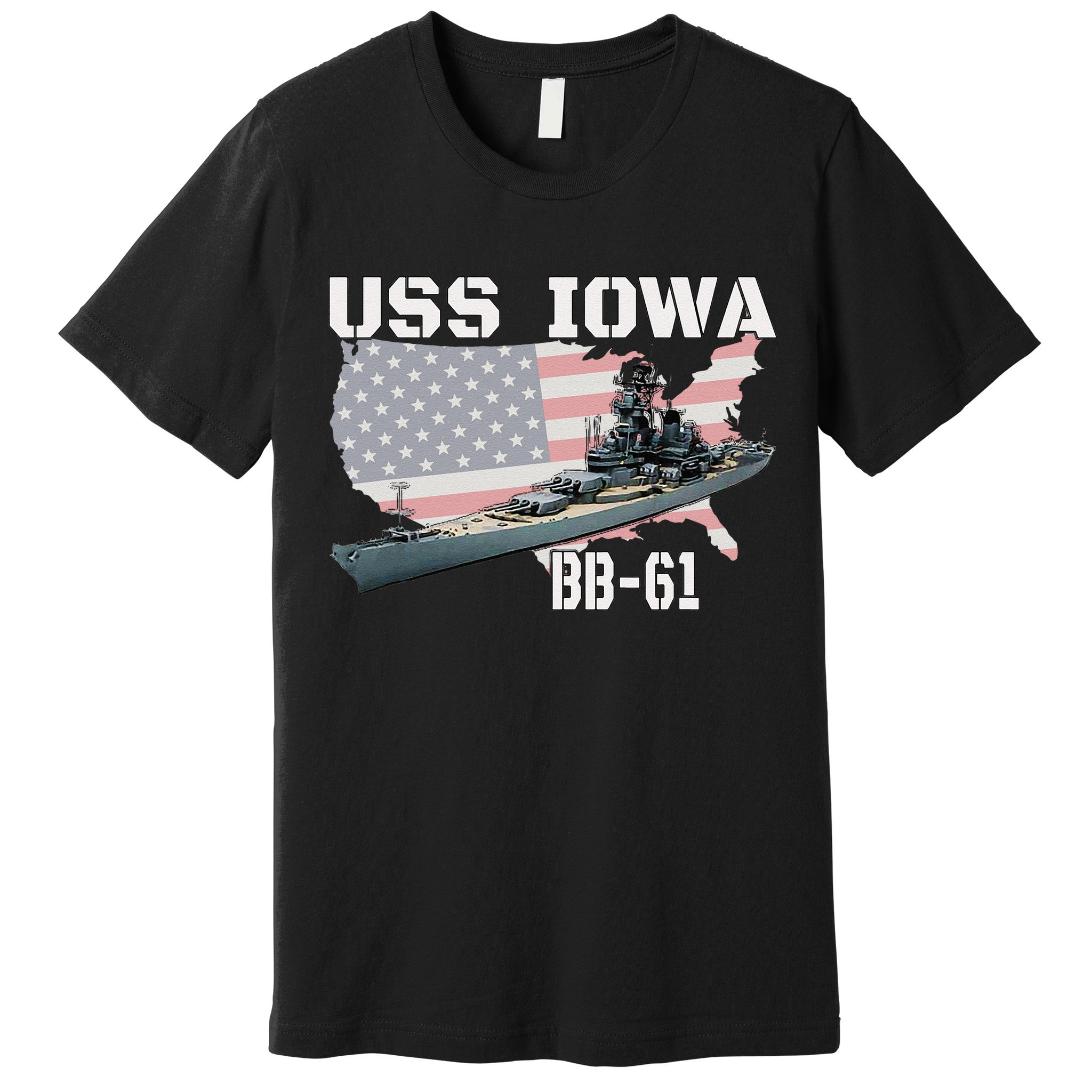 WW2 American Battleship USS Iowa Warship BB 61 Veterans Premium T-Shirt