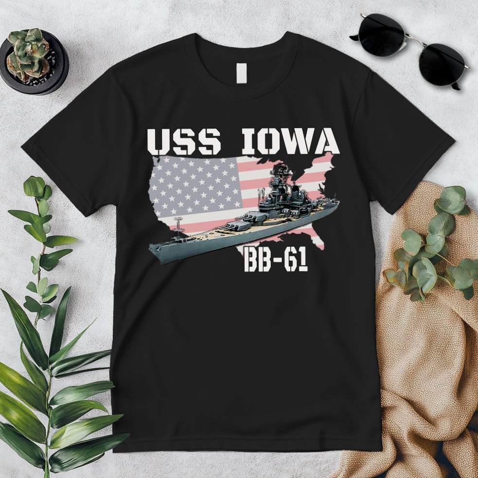 WW2 American Battleship USS Iowa Warship BB 61 Veterans Premium T-Shirt