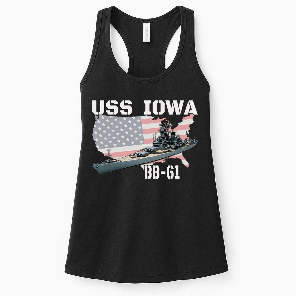 WW2 American Battleship USS Iowa Warship BB 61 Veterans Womens Tank Top