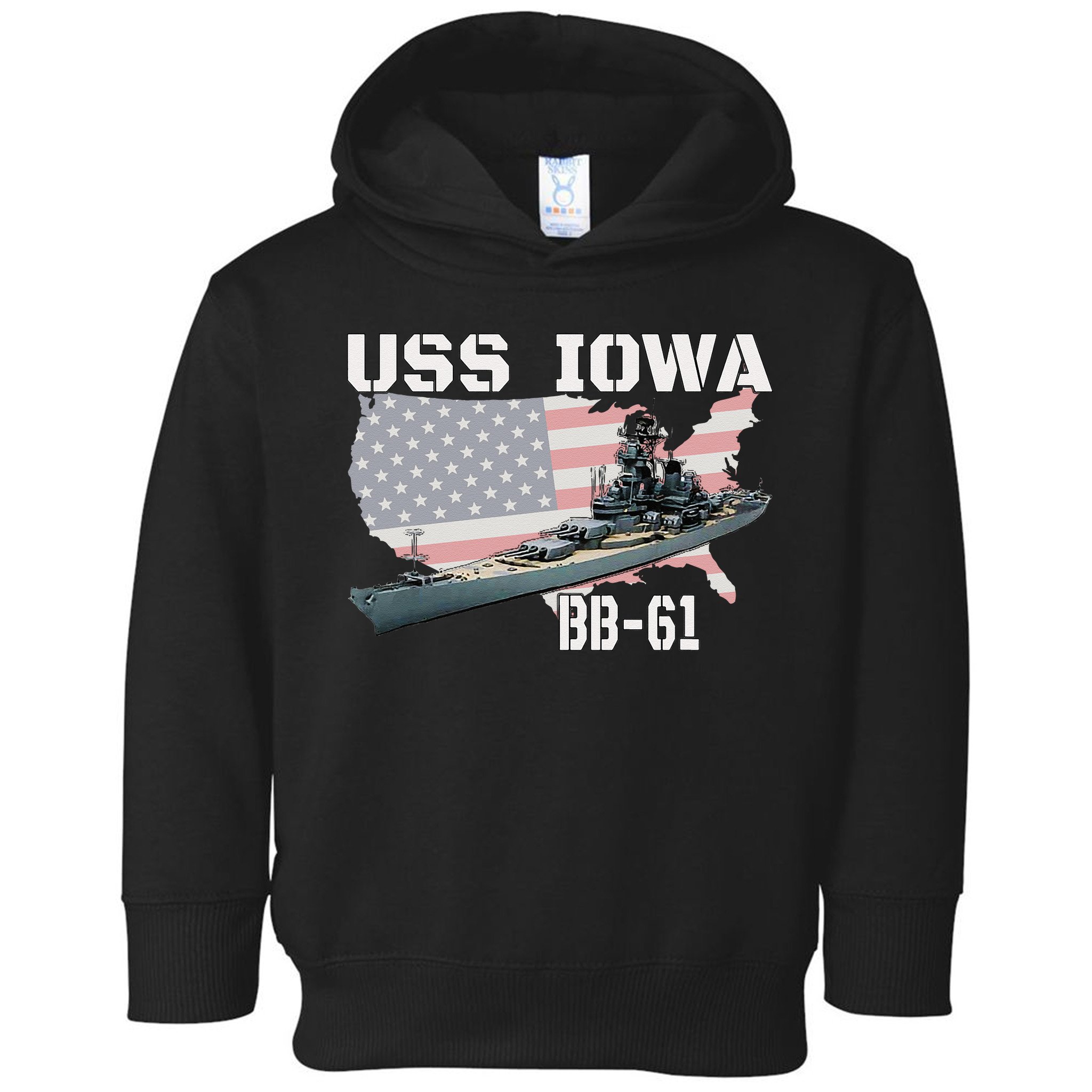 WW2 American Battleship USS Iowa Warship BB 61 Veterans Toddler Hoodie