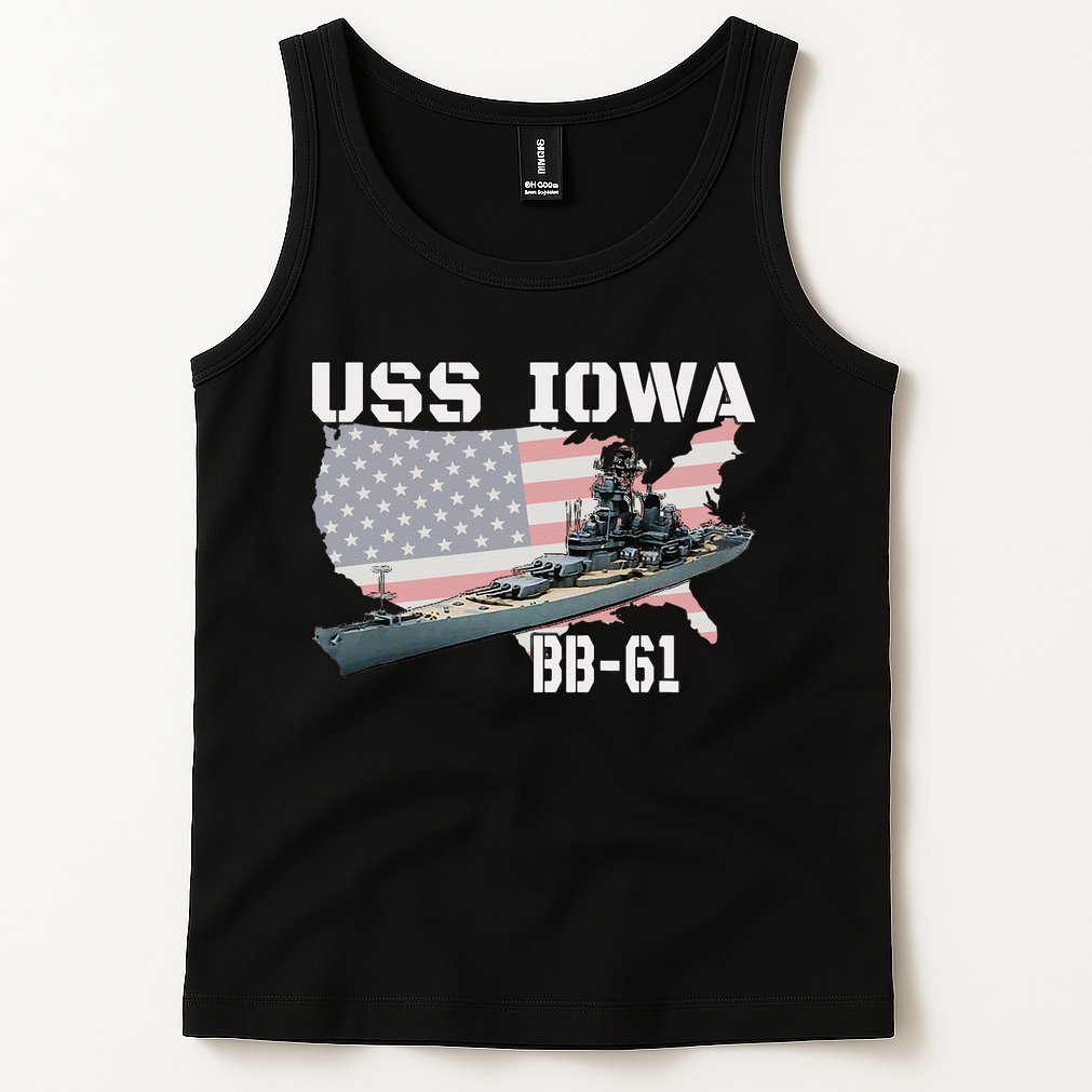 WW2 American Battleship USS Iowa Warship BB 61 Veterans Tank Top