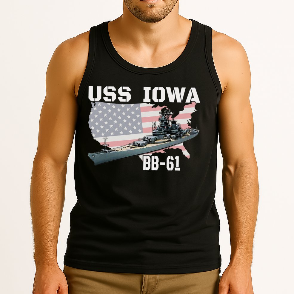 WW2 American Battleship USS Iowa Warship BB 61 Veterans Tank Top