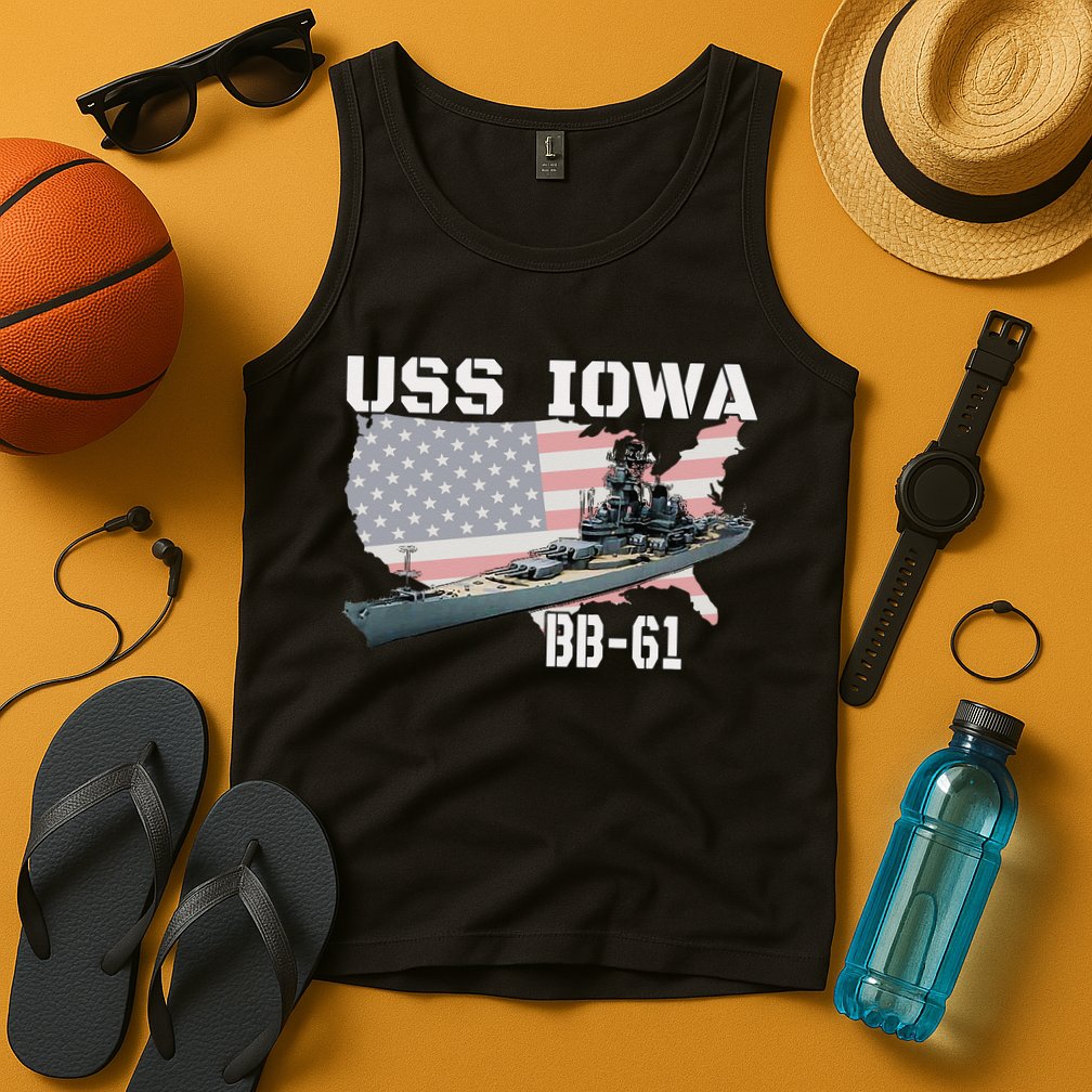 WW2 American Battleship USS Iowa Warship BB 61 Veterans Tank Top