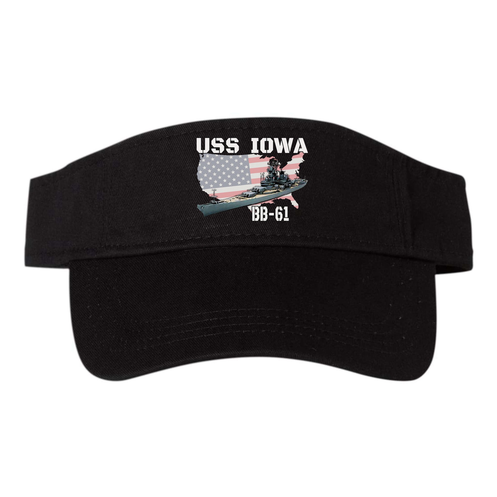 WW2 American Battleship USS Iowa Warship BB 61 Veterans Visor