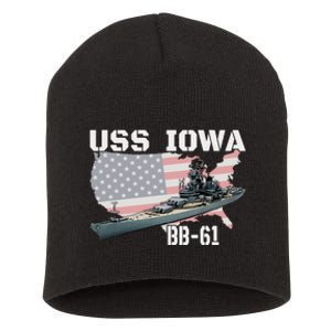 WW2 American Battleship USS Iowa Warship BB 61 Veterans Short Acrylic Beanie