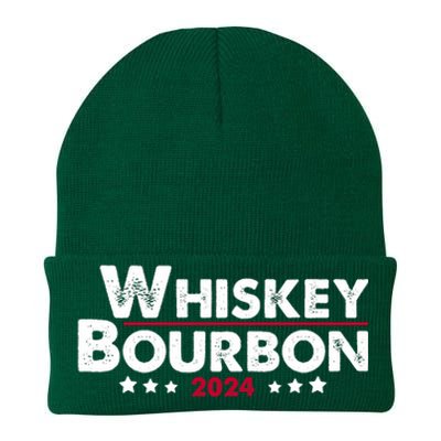 Whiskey And Bourbon 24 Whiskey Lovers Drinker Election 2024 Knit Cap Winter Beanie