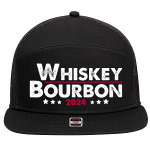 Whiskey And Bourbon 24 Whiskey Lovers Drinker Election 2024 7 Panel Mesh Trucker Snapback Hat