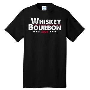 Whiskey And Bourbon 24 Whiskey Lovers Drinker Election 2024 Tall T-Shirt