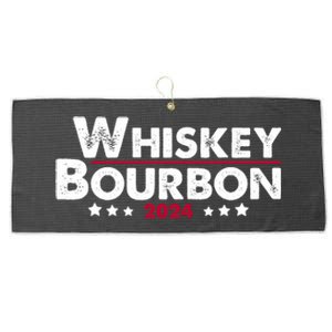 Whiskey And Bourbon 24 Whiskey Lovers Drinker Election 2024 Large Microfiber Waffle Golf Towel