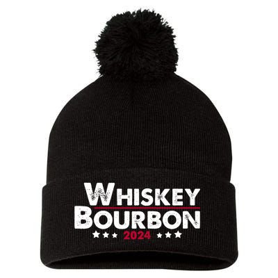 Whiskey And Bourbon 24 Whiskey Lovers Drinker Election 2024 Pom Pom 12in Knit Beanie