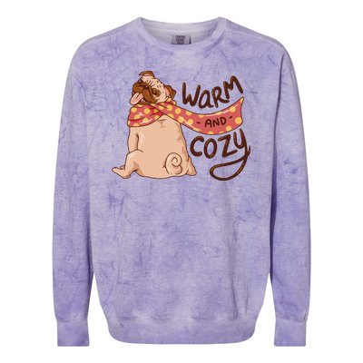 Warm And Cozy Pug Colorblast Crewneck Sweatshirt