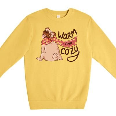 Warm And Cozy Pug Premium Crewneck Sweatshirt