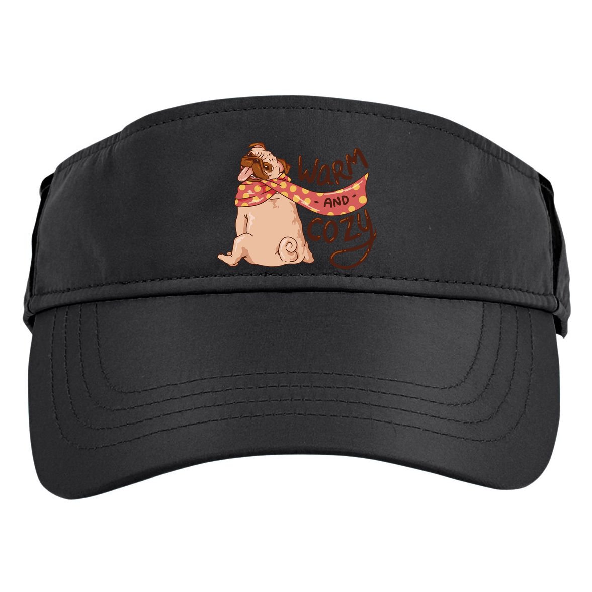 Warm And Cozy Pug Adult Drive Performance Visor