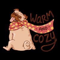 Warm And Cozy Pug Drawstring Bag