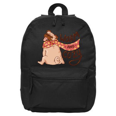 Warm And Cozy Pug 16 in Basic Backpack