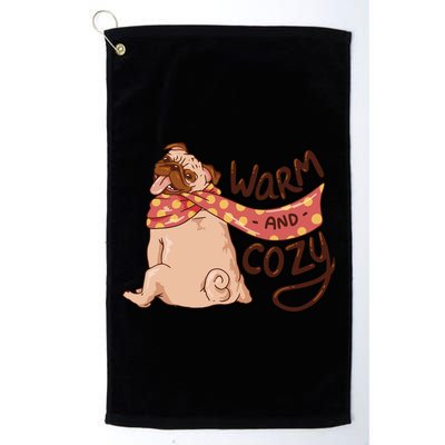 Warm And Cozy Pug Golf Towel