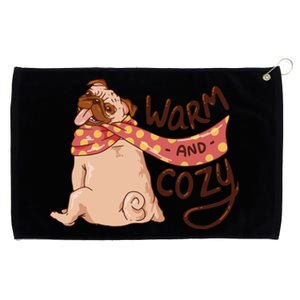 Warm And Cozy Pug Grommeted Golf Towel