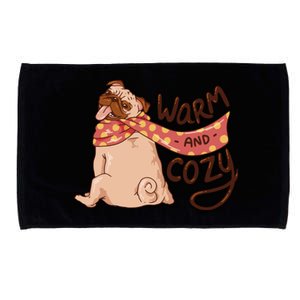 Warm And Cozy Pug Microfiber Hand Towel