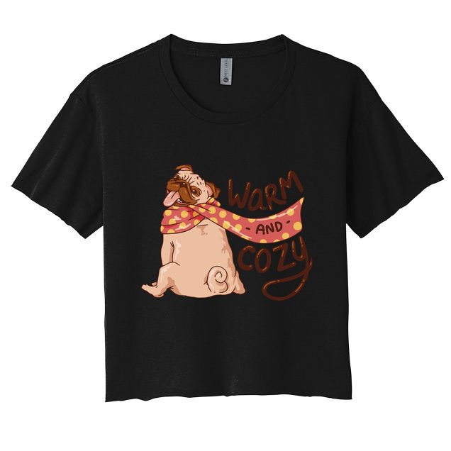 Warm And Cozy Pug Crop Top