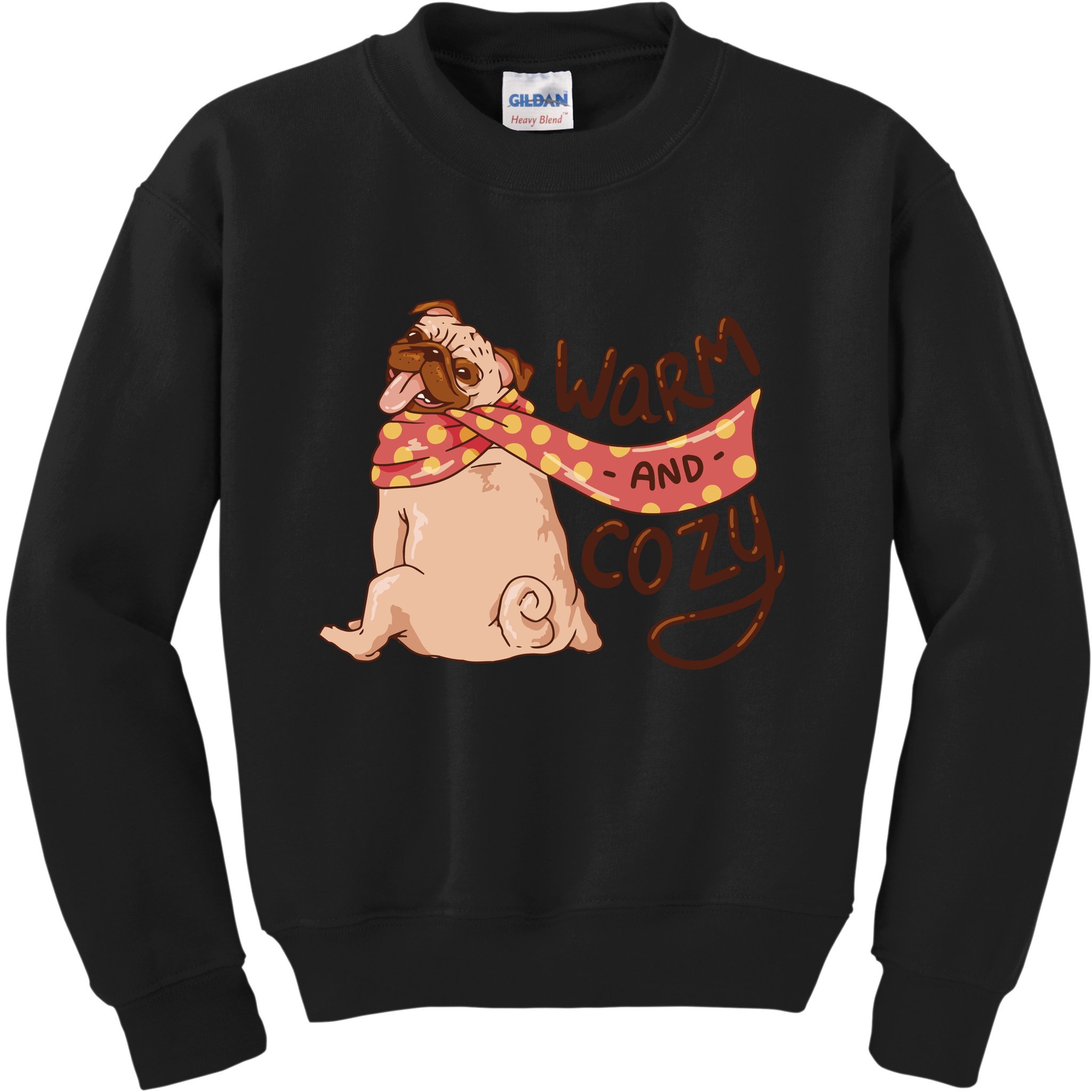 Warm And Cozy Pug Kids Sweatshirt