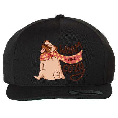 Warm And Cozy Pug Wool Snapback Cap