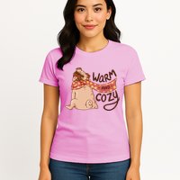 Warm And Cozy Pug Womens T-Shirt