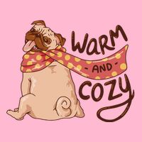 Warm And Cozy Pug Womens T-Shirt