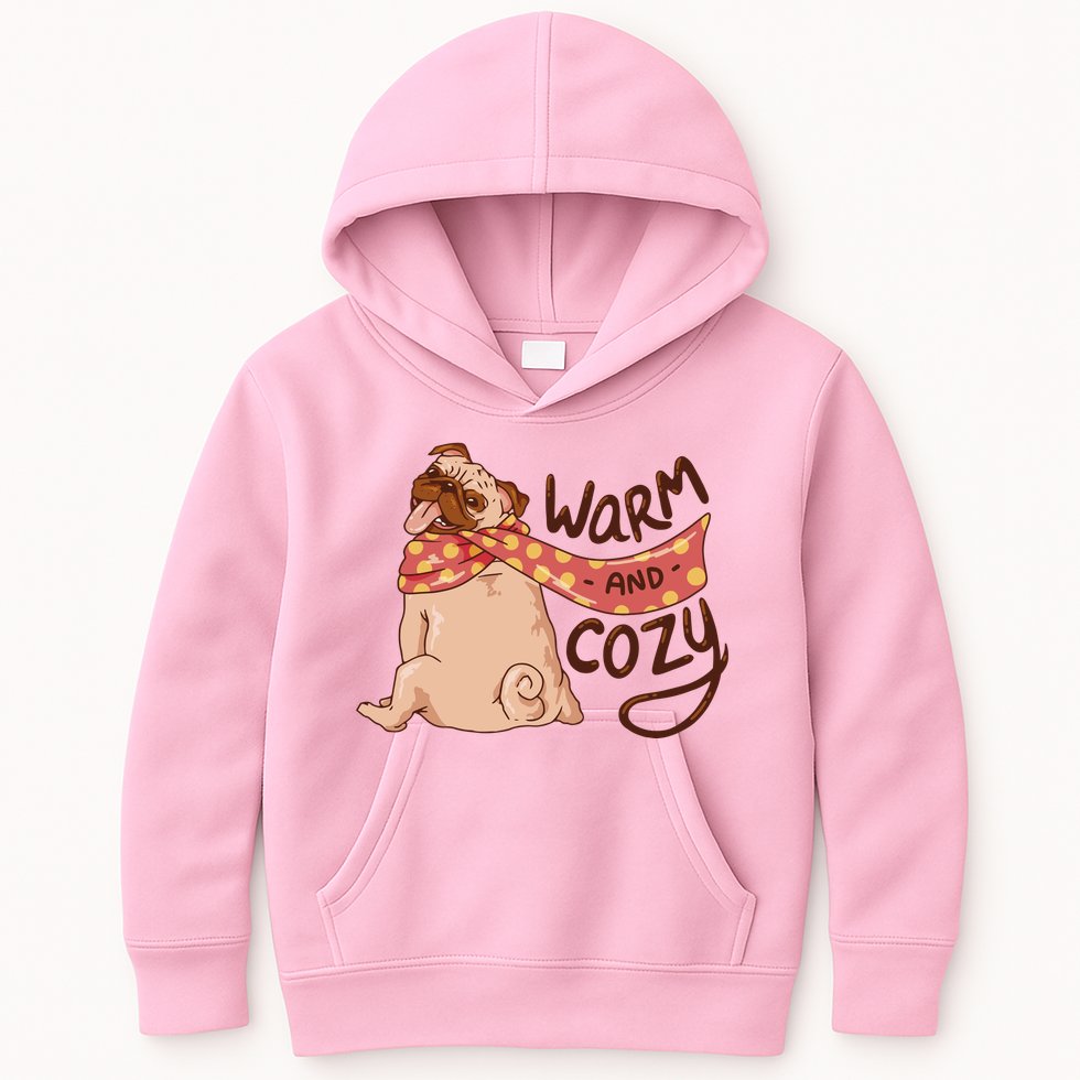 Warm And Cozy Pug Kids Hoodie