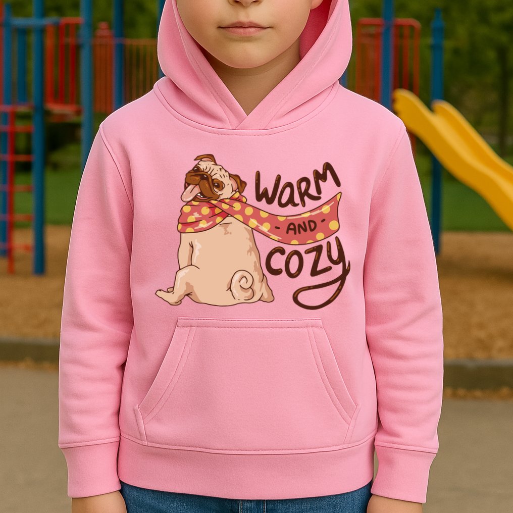 Warm And Cozy Pug Kids Hoodie
