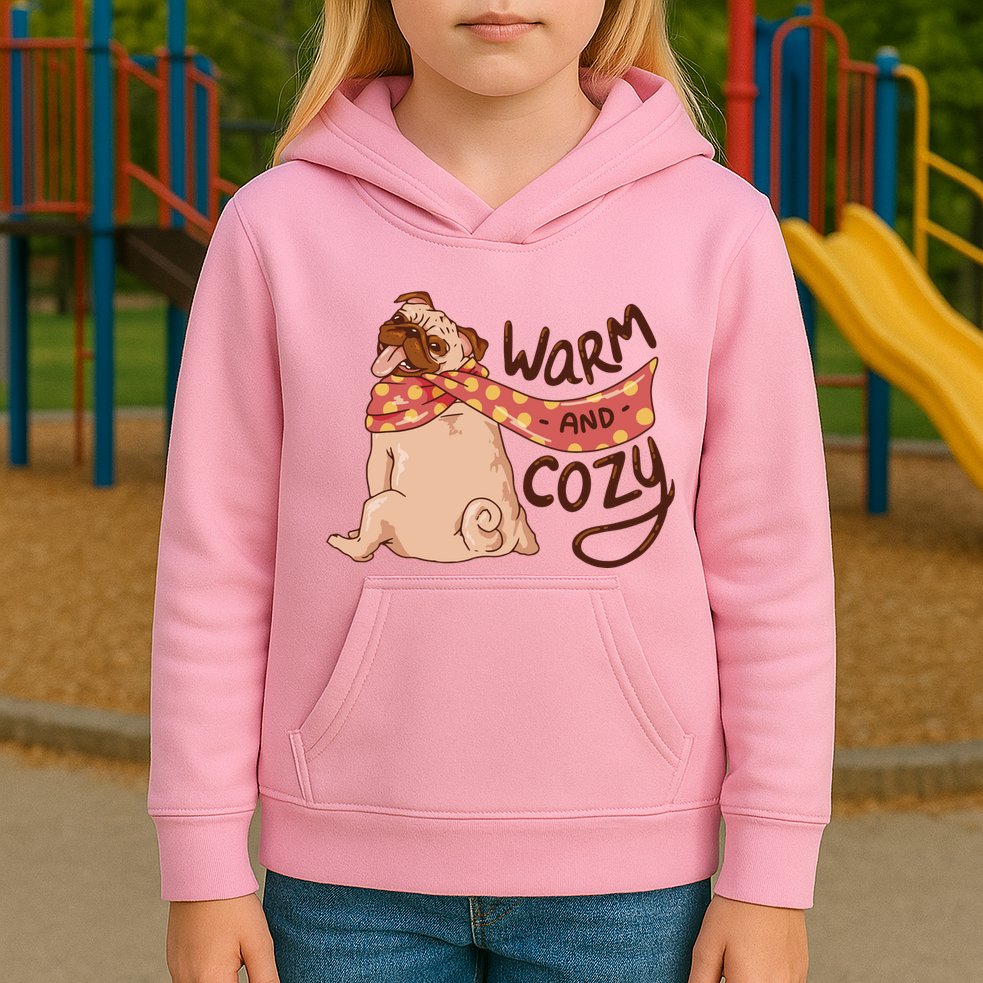 Warm And Cozy Pug Kids Hoodie