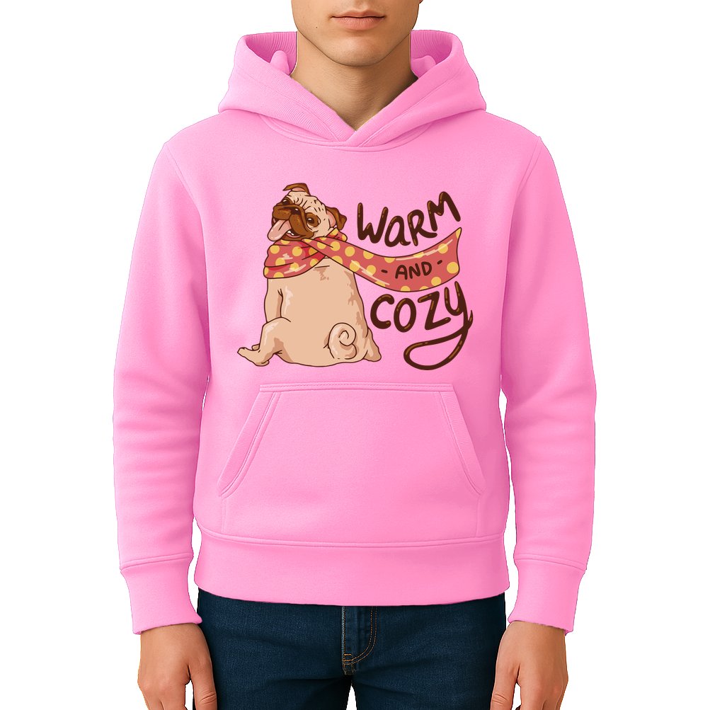 Warm And Cozy Pug Kids Hoodie