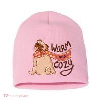 Warm And Cozy Pug Short Acrylic Beanie