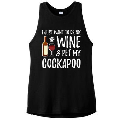 Wine And Cockapoo Cool Gift Funny Dog Mom Or Dog Dad Gift Idea Great Gift Ladies PosiCharge Tri-Blend Wicking Tank