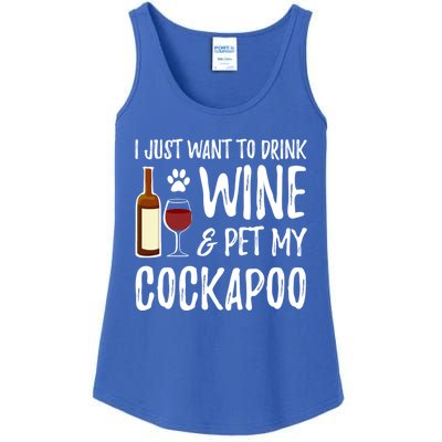 Wine And Cockapoo Cool Gift Funny Dog Mom Or Dog Dad Gift Idea Great Gift Ladies Essential Tank