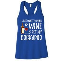 Wine And Cockapoo Cool Gift Funny Dog Mom Or Dog Dad Gift Idea Great Gift Women's Racerback Tank