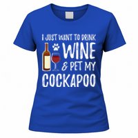 Wine And Cockapoo Cool Gift Funny Dog Mom Or Dog Dad Gift Idea Great Gift Women's T-Shirt